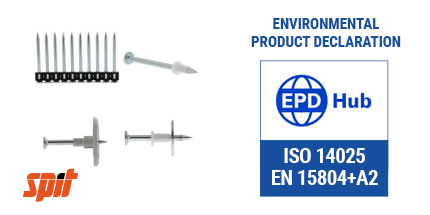 Declaración Ambiental de Producto EPD para clavos de pólvora